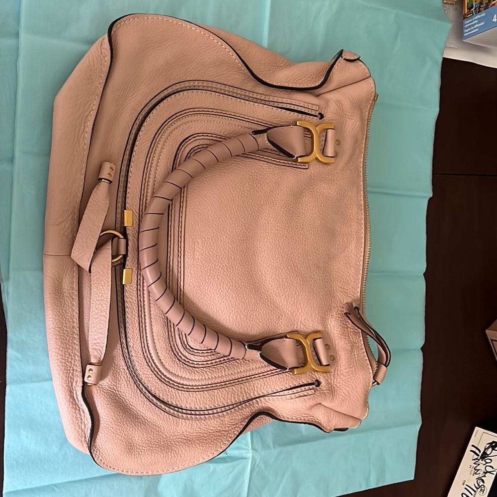 Blush Chloe Marci bag like new on the real real for 1295$ and over